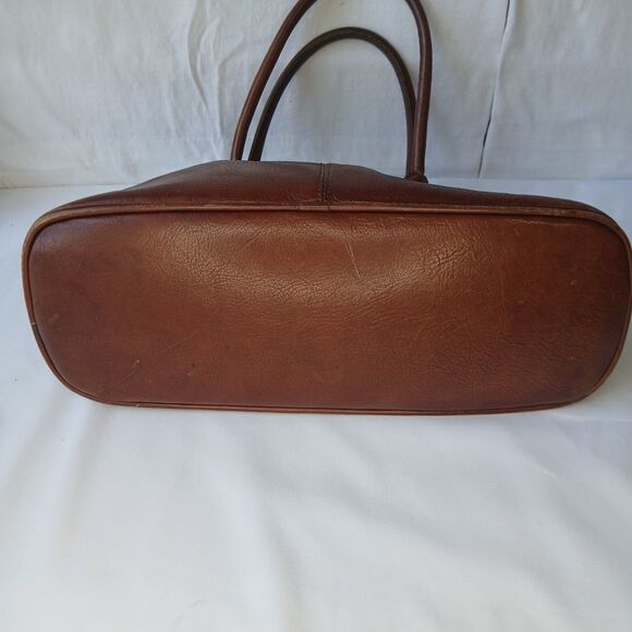 Dillards Woven Insert Brown Leather Bag Satchel Purse Vintage 90s Y2K - Picture 6 of 13